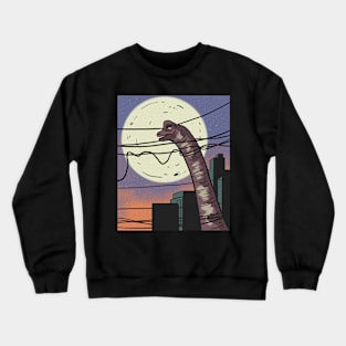 Brachiosaurus in city Crewneck Sweatshirt